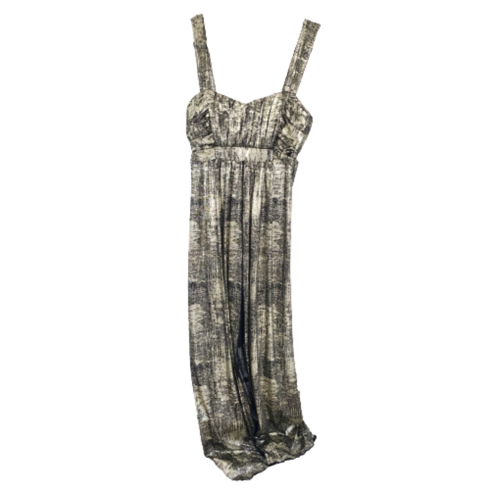 NWT Connected Apparel Womens Maxi Cocktail Dress - Black & Gold size 10 - Picture 4 of 9